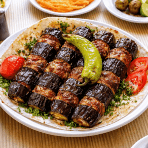 Kebab with Grilled Eggplant